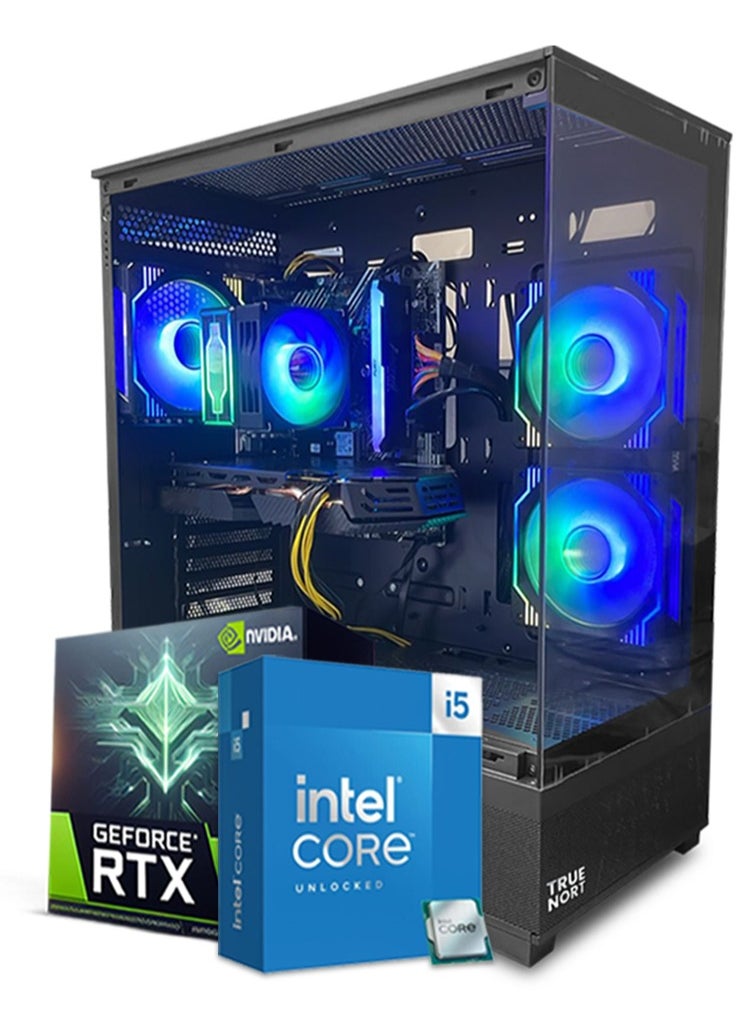 Truenort Zenith Drop All In One Bundle Gaming PC, Intel Core i5-12400F  Processor (CPU) | RTX 3050  Graphics Card (GPU) | 16GB RAM Memory | 1TB  SSD Storage | 24" FHD Monitor | Keyboard, Mouse & Headphone Set |Built- In WiFi | Windows 11 Pro | TrueNort RGB Gaming Case Black  - Image 2