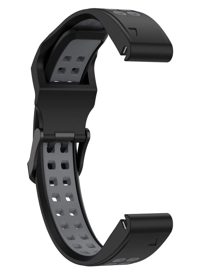 AWADUO Compatible for Garmin Fenix 7S/7S Solar/7S Sapphire Solar Watch Bands, 20mm Replacement Silicone Wrist Watch band Replacement for Garmin instinct 2S, Soft And Durable(Black+Gery) - Image 2