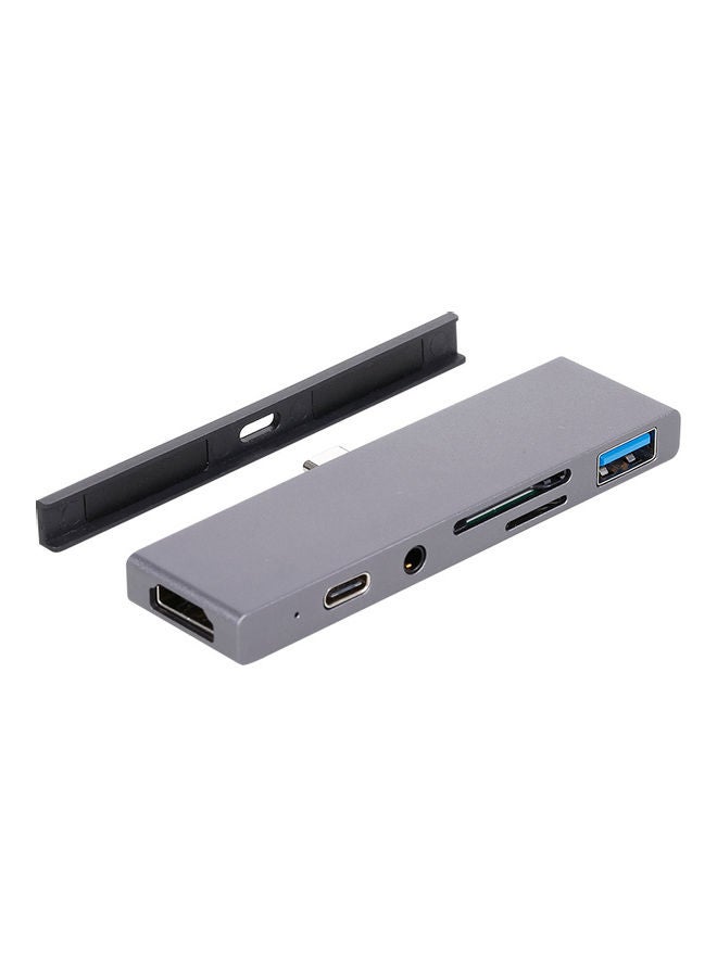 NIBEMINENT 6-In-1 USB-C Hub Adapter Grey - Image 2