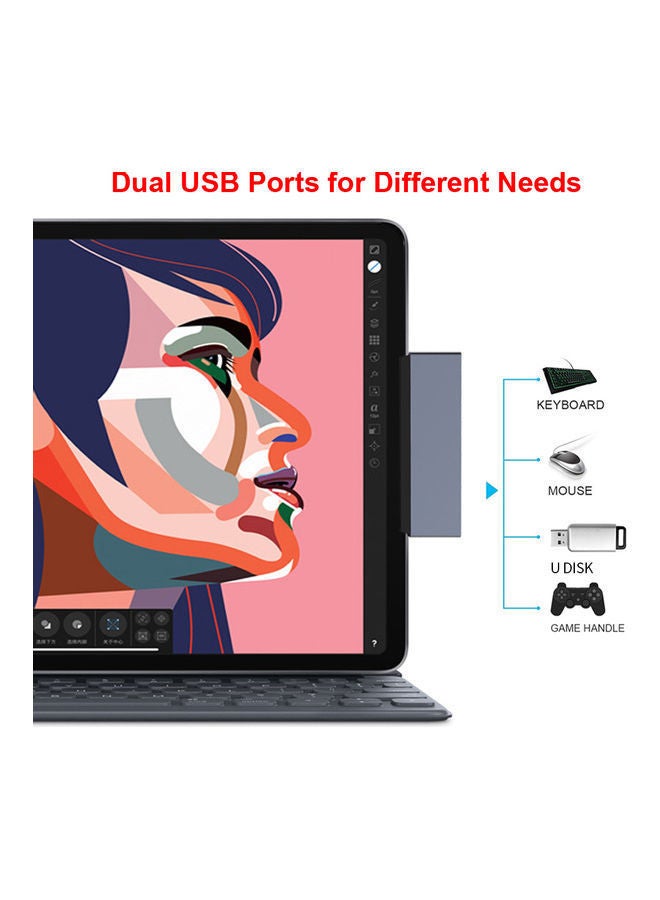 NIBEMINENT 6-In-1 USB-C Hub Adapter Grey - Image 3