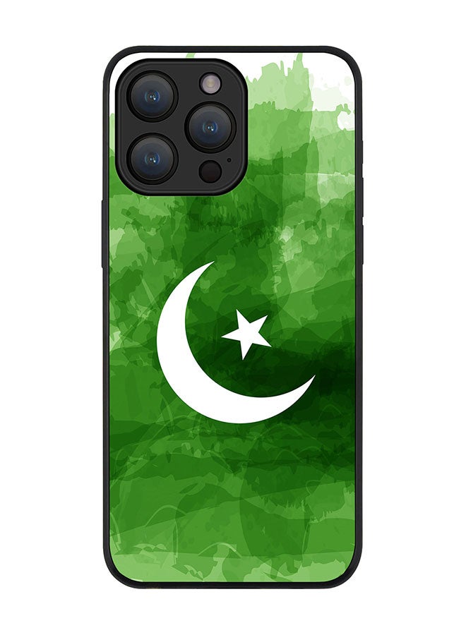 Stylizedd Cover for iPhone 15 Pro Case Rugged Black Slim fit Soft Flexible Anti Drop TPU Gel Thin Protective Phone Cases - Crescent Green - Image 1