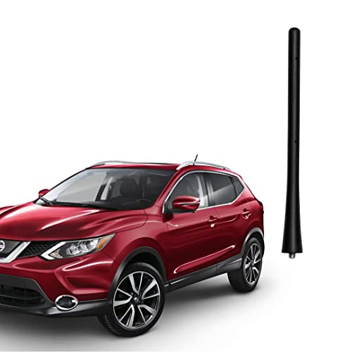 AMFRNE 7 inch Radio Antenna Mast Compatible with Nissan Mitsubishi Infiniti Select Models, Direct Replacement, Short Roof Antenna, Black Flexible Rubber - Image 1