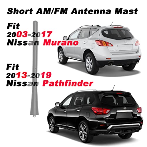 AMFRNE 7 inch Radio Antenna Mast Compatible with Nissan Mitsubishi Infiniti Select Models, Direct Replacement, Short Roof Antenna, Black Flexible Rubber - Image 3