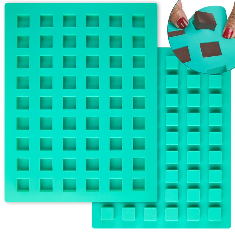 OCreme Square Mini Brownie Chocolate and Candy Silicone Mold 24x24mm x 10mm high
