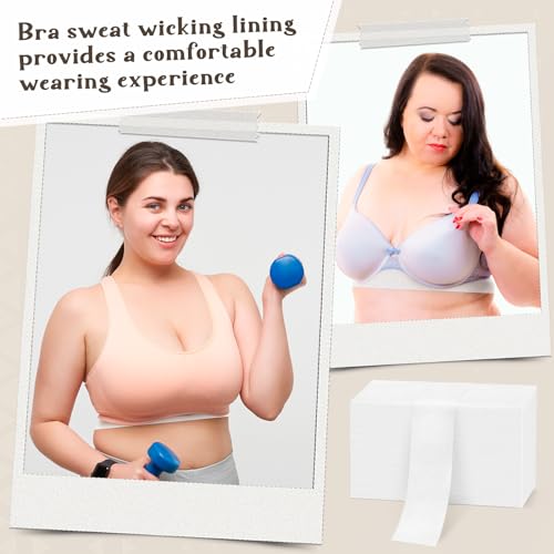 YLOLUL 60 Pcs Disposable Bra Liners 18x3 Inch Rectangle Under Bra Pads Bra Liners to Absorb Sweat Under Breasts Under Bra Sweat Liners for Women Sweating Supplies - Image 3