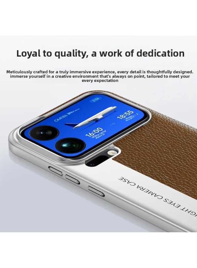 general Case Compatible with Xiaomi 17 Pro Max 5G, PU Leather Case Hard PC Phone Shell Slim Lightweight Shockproof Protective Back Cover for Xiaomi Mi 17 Pro Max - Image 3