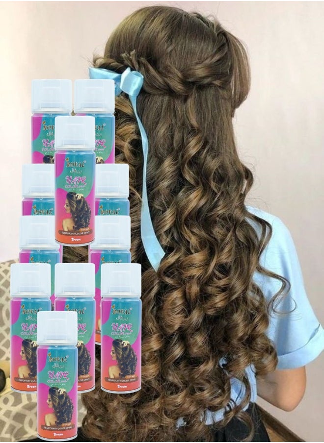 ROVAL 11 Pieces Hair Color Spray Brown  - Image 1
