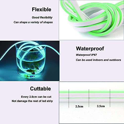 Gesto 16.4 Feet Neon Lights with 12V Adaptor - Wall Decor Led Strips Lights for Decoration,Cuttable Flexible Decorative Lights for Customized Name |Waterproof Rope Light for Indoor,Outdoor(Green) - Image 5