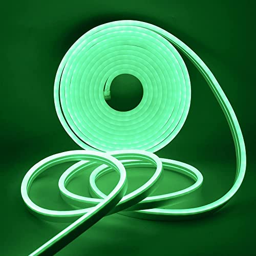 Gesto 16.4 Feet Neon Lights with 12V Adaptor - Wall Decor Led Strips Lights for Decoration,Cuttable Flexible Decorative Lights for Customized Name |Waterproof Rope Light for Indoor,Outdoor(Green) - Image 1