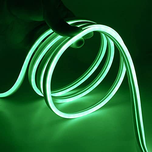 Gesto 16.4 Feet Neon Lights with 12V Adaptor - Wall Decor Led Strips Lights for Decoration,Cuttable Flexible Decorative Lights for Customized Name |Waterproof Rope Light for Indoor,Outdoor(Green) - Image 2