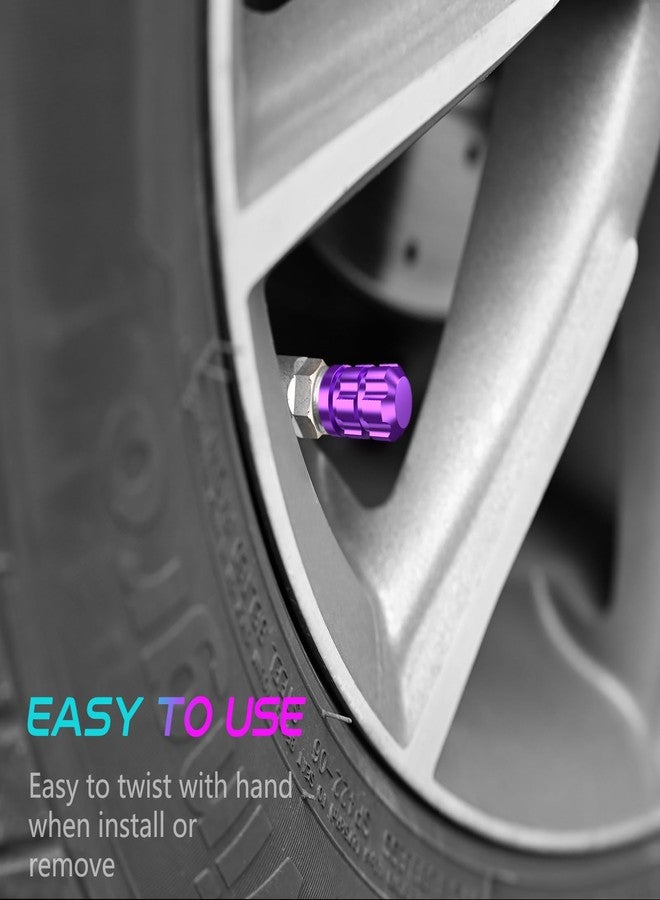 QUARKACE Tire Valve caps, Universal Valve Stem Caps for Car, Motorcycle and Bike, Non-Fading Bright Color, Corrosion Resistant Coating, Air Leakproof Metal Tire Caps 4 Pack - Purple - Image 5