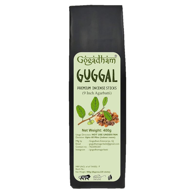 Gogadham Guggal Premium Incense Sticks Low Smoke and Fresh Fragrance 400g