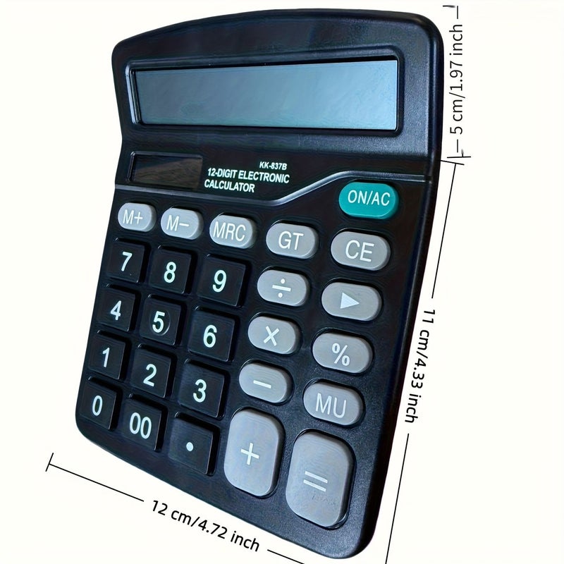 Accounting Calculator Large Screen Office And Financial Tool Portable Battery Powered Slim Design Black For Students 100 Occasions - Image 2