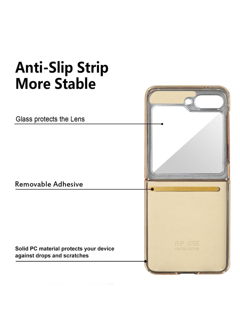 Generic - Samsung Galaxy Z Flip 6 Case Soft Diamond Pattern Leather and Decorative Ring Folding Mobile Phone Case Simple Atmosphere Slim and Stylish Durable Anti-Fingerprint Green - Image 1