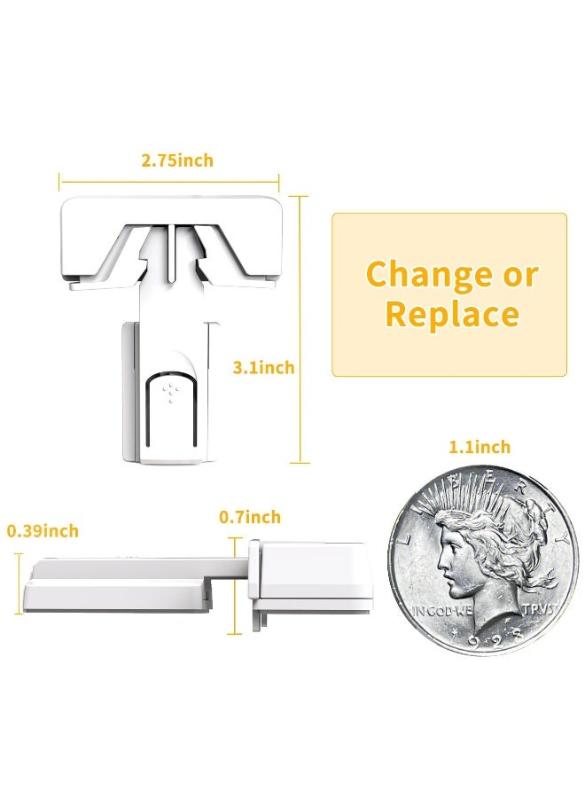 2 Pack Refrigerator Fridge Freezer Door Lock for Kids and Aging Seals, Baby Proofing Cabinets, Cabinet Locks for Baby, Child Proof Refrigerator Latch Lock to Keep Door Closed, No Tools Required, White - Image 5