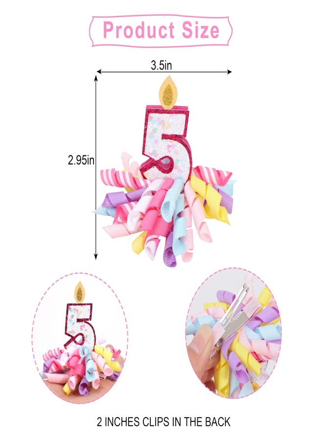 Agkvw 3rd Birthday Korker Hair Bow - 3rd Birthday Candle Number Hair Accessories, Third Birthday Girl Hair Clips, 3rd birthday Hair Bow - Image 4