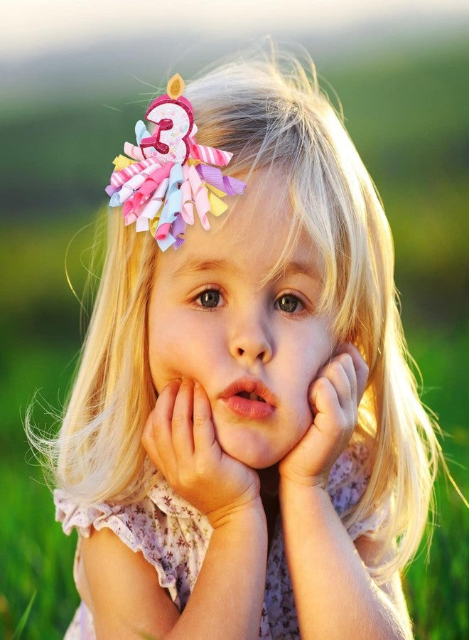 Agkvw 3rd Birthday Korker Hair Bow - 3rd Birthday Candle Number Hair Accessories, Third Birthday Girl Hair Clips, 3rd birthday Hair Bow - Image 5