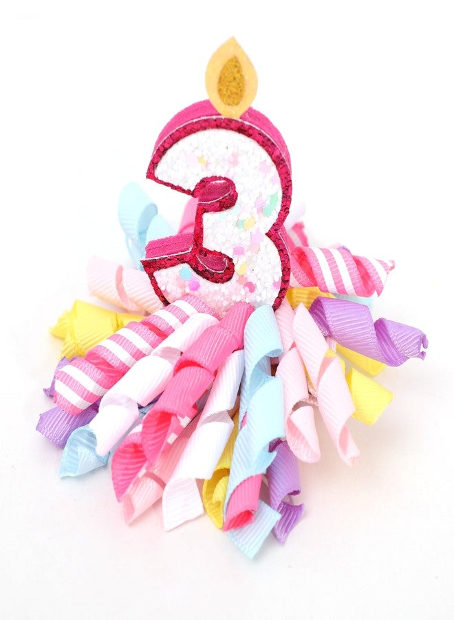 Agkvw 3rd Birthday Korker Hair Bow - 3rd Birthday Candle Number Hair Accessories, Third Birthday Girl Hair Clips, 3rd birthday Hair Bow - Image 1