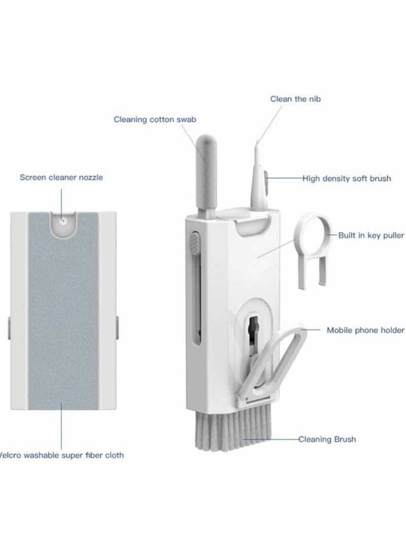 8 in 1 Electronic Cleaning Kit - Versatile Brush  Tools for Earphones, Keyboards, Laptops, Phones  Monitors (White)  - Image 3