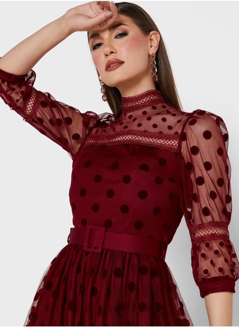 Khizana Dotted Tulle Dress  - Image 3