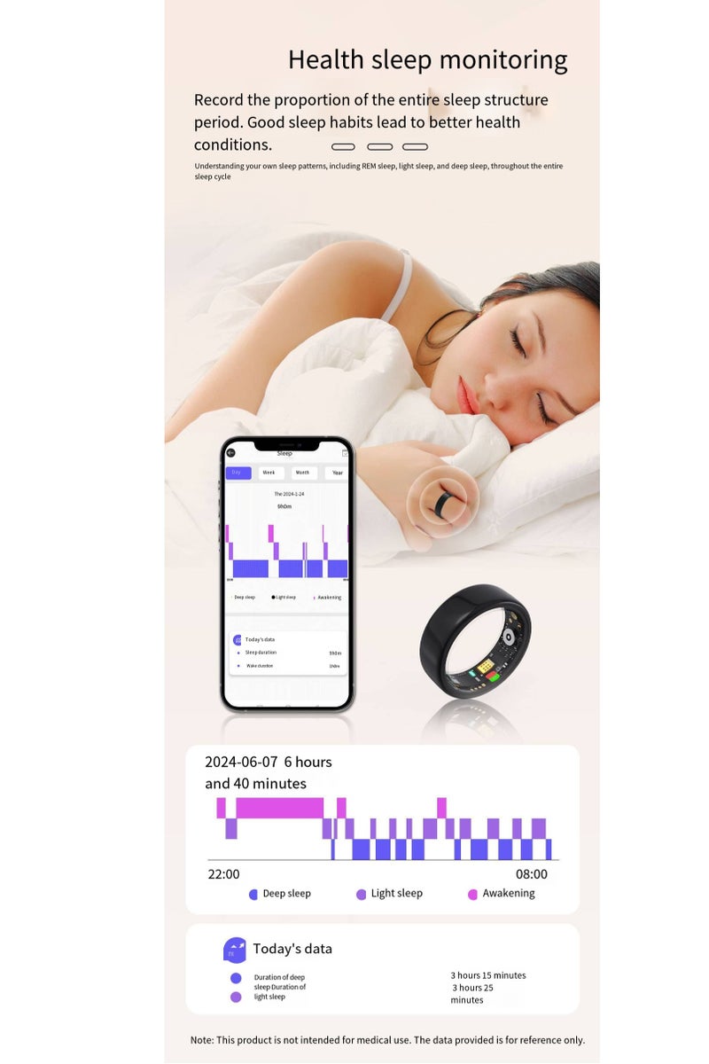 general R11M Smart Ring - Heart Rate, Oxygen Saturation, Sleep Monitoring, Exercise Counting, Waterproof, Photo-taking, Bluetooth Finger Ring - Image 4
