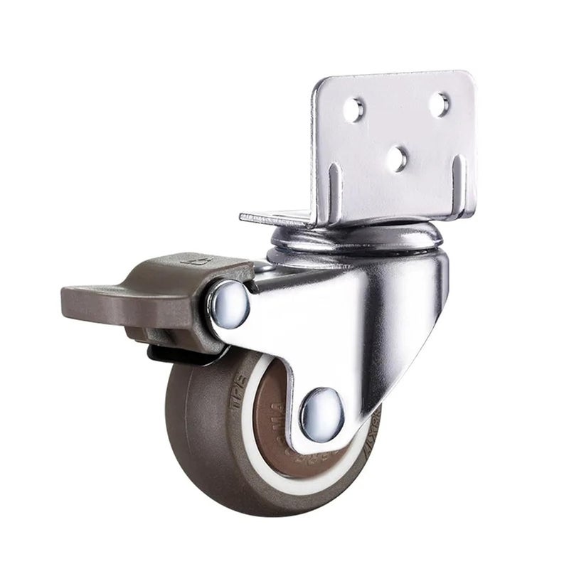 Aokley 4Pcs 1inch Soft Rubber Swivel Caster Wheels Mute Furniture Casters for Cart Household - Image 5