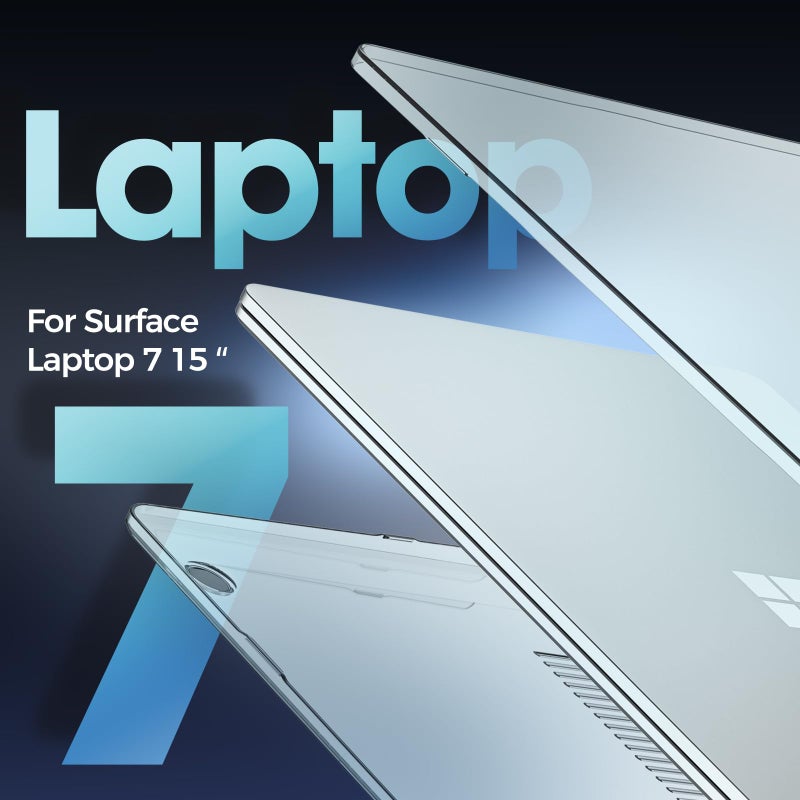 Procase حافظة ProCase الواقية لجهاز Microsoft Surface Laptop 7 15 بوصة إصدار 2024، غلاف شفاف صلب مع تصميم متين وخفيف الوزن - كريستال - Image 4