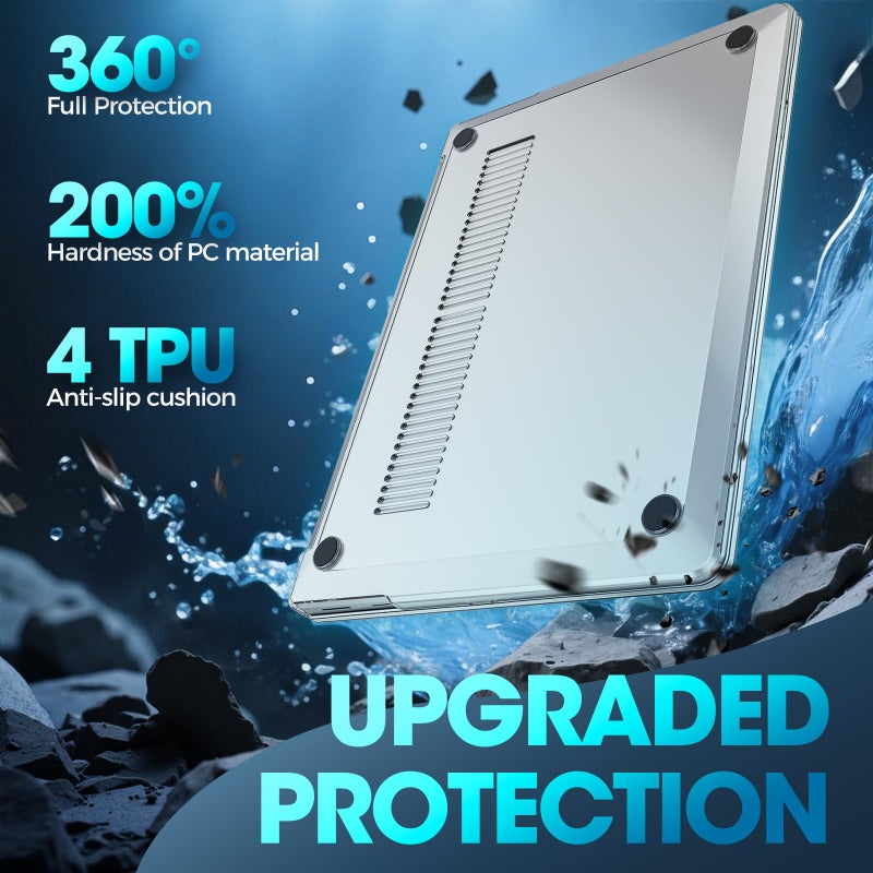 Procase حافظة ProCase الواقية لجهاز Microsoft Surface Laptop 7 15 بوصة إصدار 2024، غلاف شفاف صلب مع تصميم متين وخفيف الوزن - كريستال - Image 5