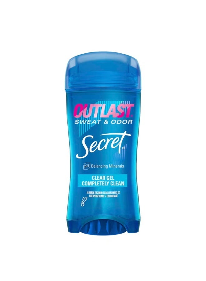 Secret Key Secret Outlast Antiperspirant And Deodorant Clear Gel, Completely Clean - 2.6 Oz Each, Pack Of 2 - Image 1