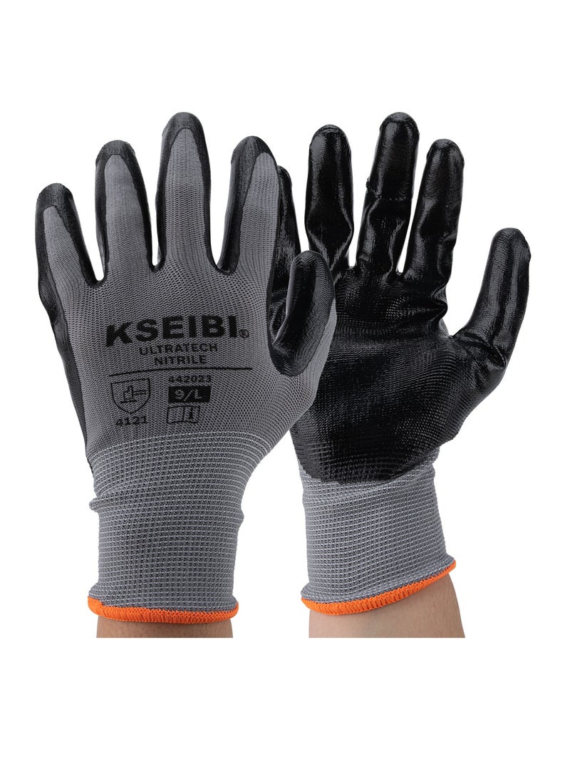 KSEIBI Nitrile Gloves L (#9) – Durable, Chemical-Resistant, and Latex-Free  - Image 1
