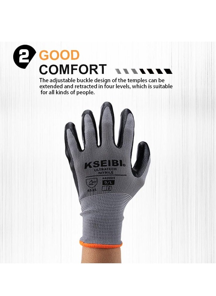 KSEIBI Nitrile Gloves L (#9) – Durable, Chemical-Resistant, and Latex-Free  - Image 4