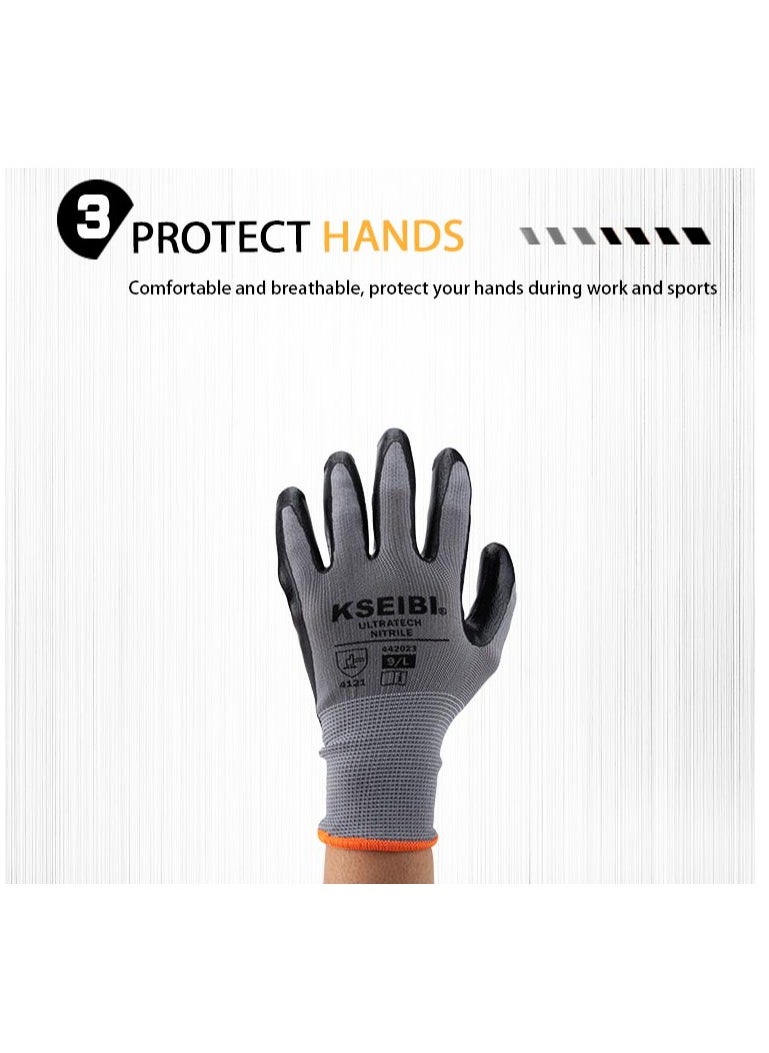 KSEIBI Nitrile Gloves L (#9) – Durable, Chemical-Resistant, and Latex-Free  - Image 5