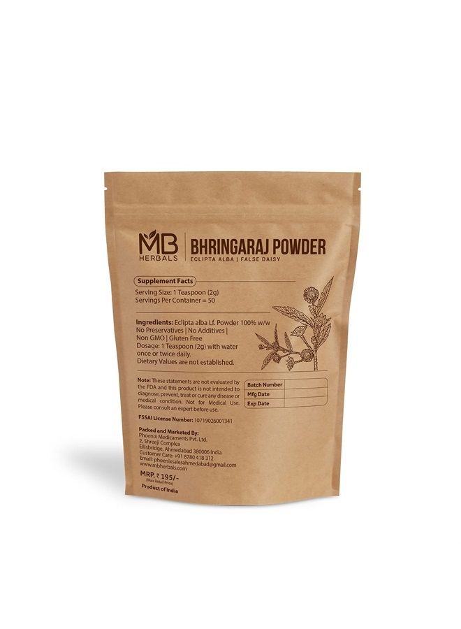 MB Herbals Pure Bhringraj Powder 100 Grams | Pure Bhringaraj Eclipta Alba Powder | Hair Growth - Image 4
