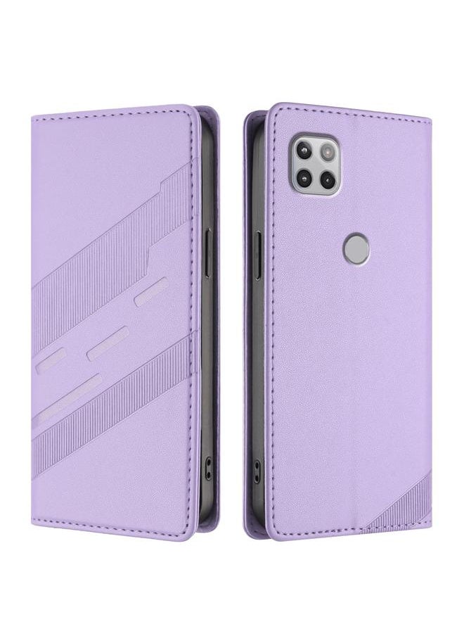 erorex - Case For Motorola One 5G Ace Embossed Multi-functional Wallet Retro Leather Phone Case - Image 1