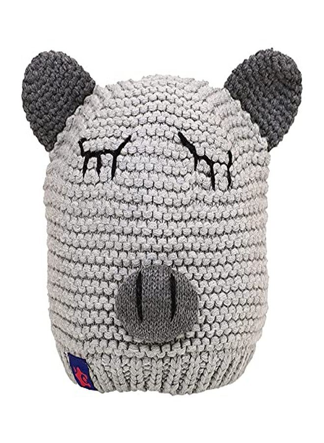 Malvina قبعة شتوية دافئة من مالفينا للأطفال الرضع (رمادي) بتصميم خنزير كرتوني - Image 2