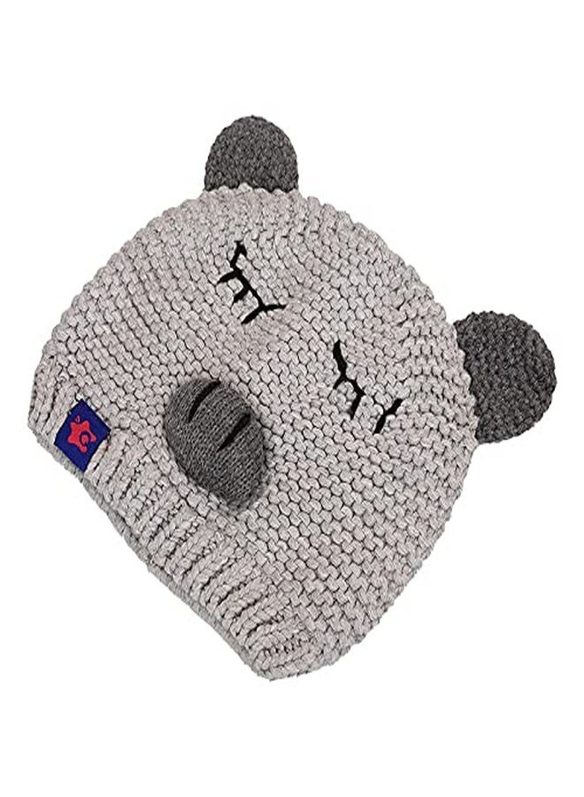 Malvina قبعة شتوية دافئة من مالفينا للأطفال الرضع (رمادي) بتصميم خنزير كرتوني - Image 1