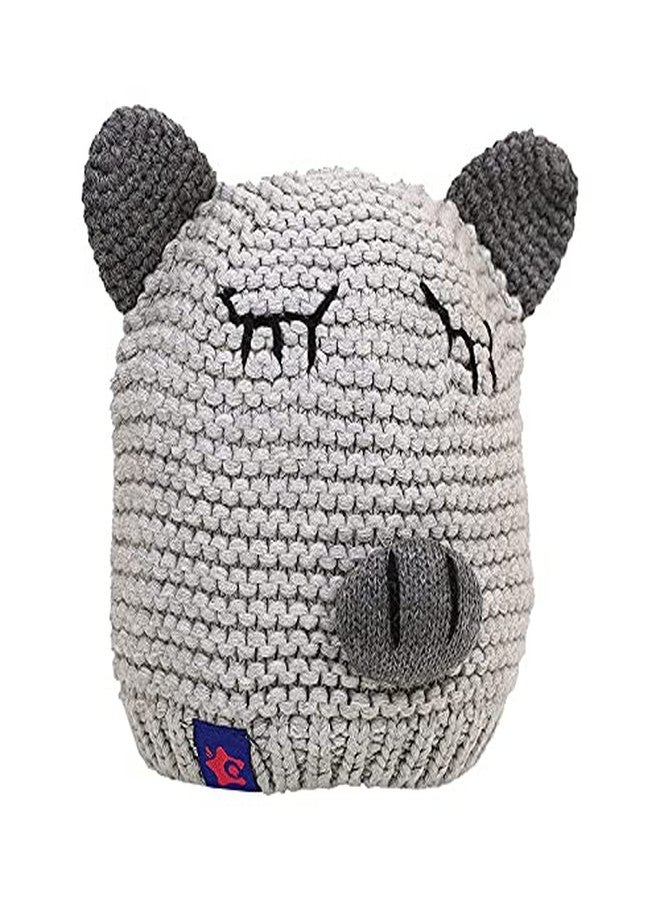 Malvina قبعة شتوية دافئة من مالفينا للأطفال الرضع (رمادي) بتصميم خنزير كرتوني - Image 3