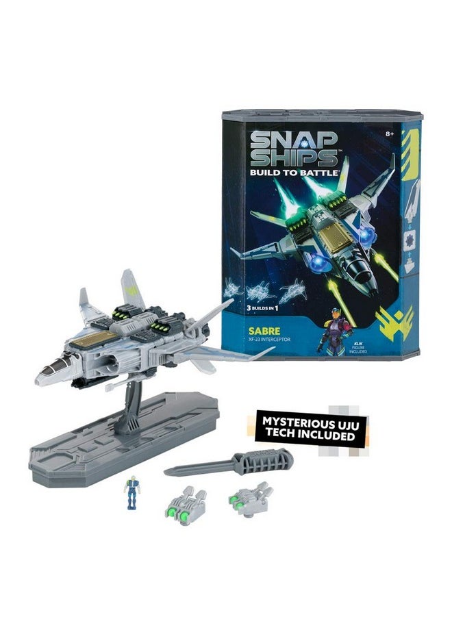 SNAP SHIPS Snap Ships - Sabre XF-23 Interceptor - Construction Toy for Custom Building and Battle Play - Ages 8+  - Image 1