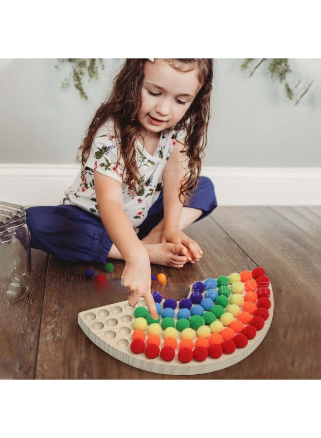 Rainbow Building Blocks Pinch Ball Toy Children's Early Education Educational Hands-on Toy Hand-eye Coordination Pinch Bead Toy-Color:Macaroon - Image 4