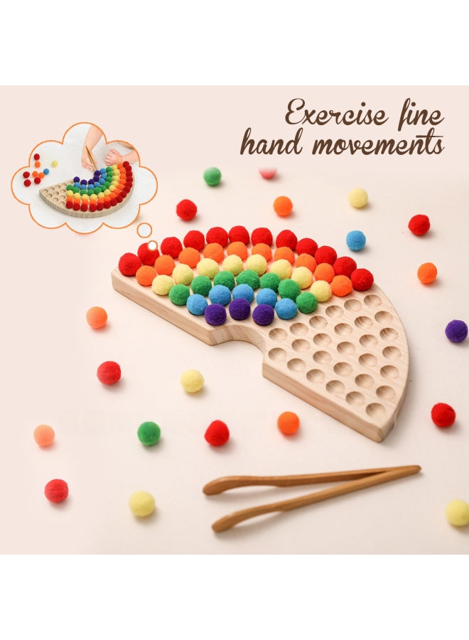 Rainbow Building Blocks Pinch Ball Toy Children's Early Education Educational Hands-on Toy Hand-eye Coordination Pinch Bead Toy-Color:Macaroon - Image 3