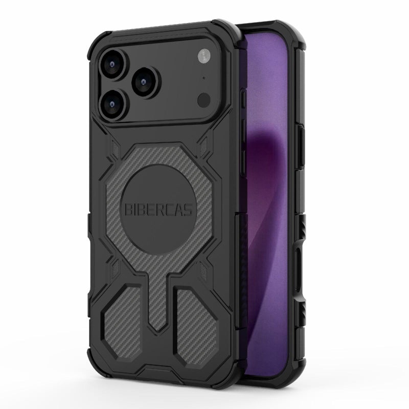 BIBERCAS For Iphone 17 Pro Max Real Color Series Magsafe Shockproof Phone Case(Black) - Image 1