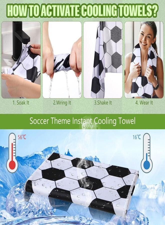 Hahafelt 24 Pack Soccer Gifts Soccer Drawstring Bag Including 12 Pcs Soccer Cooling Towels, 12 Pcs Soccer Drawstring Backpack Soccer Party Favor for Teen Sport Team Gift - Image 3
