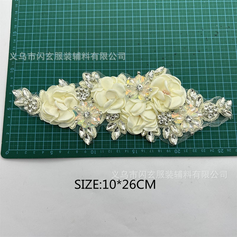 Hand-Stitched Fabric Three-Dimensional Flower Clothes Decoration Wedding Accessories Diy - Image 5