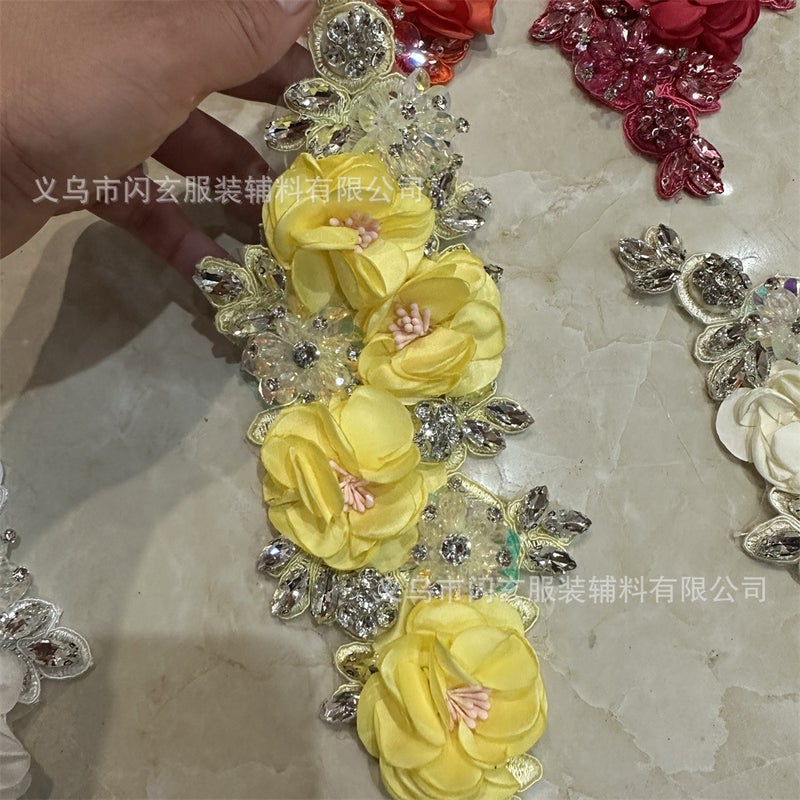 Hand-Stitched Fabric Three-Dimensional Flower Clothes Decoration Wedding Accessories Diy - Image 3