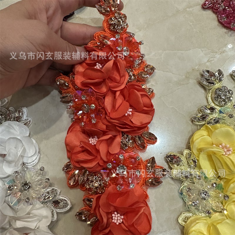 Hand-Stitched Fabric Three-Dimensional Flower Clothes Decoration Wedding Accessories Diy - Image 4