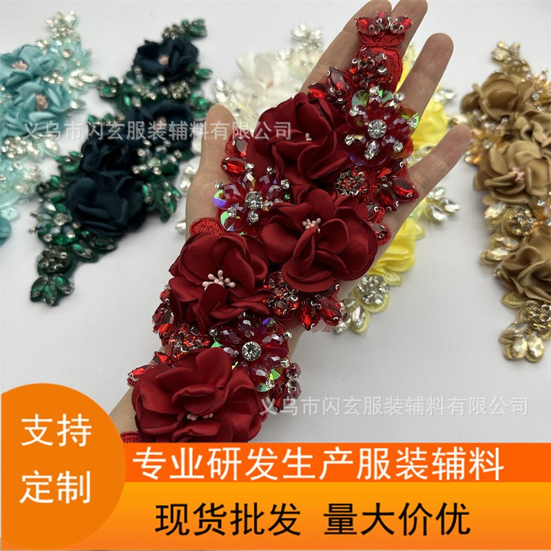 Hand-Stitched Fabric Three-Dimensional Flower Clothes Decoration Wedding Accessories Diy - Image 2
