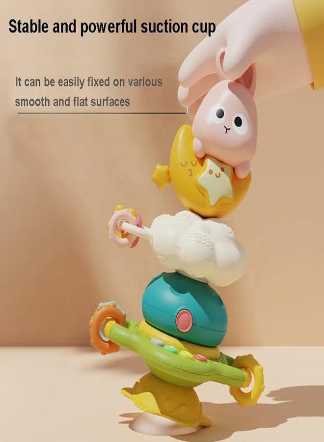 Ruzarth Goosey Giggles Baby Rattle Toy with Suction Cup - Musical Spinner Sensory Toy for High Chair & Table, Montessori Learning Toy for Babies 6-18 Months, Infant Activity Toy Best Gift for Kids (Bunny Bliss) - Image 5