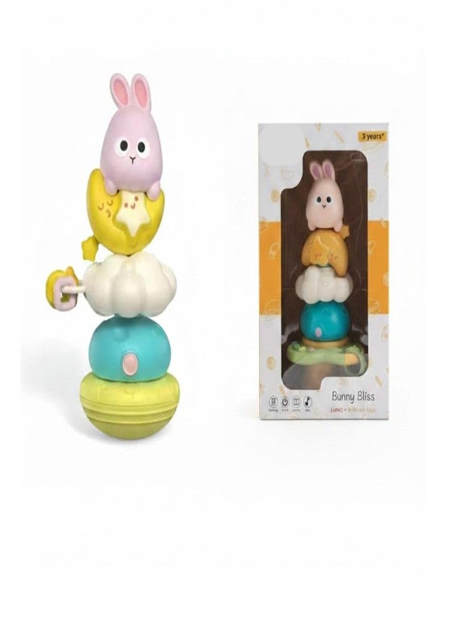 Ruzarth Goosey Giggles Baby Rattle Toy with Suction Cup - Musical Spinner Sensory Toy for High Chair & Table, Montessori Learning Toy for Babies 6-18 Months, Infant Activity Toy Best Gift for Kids (Bunny Bliss) - Image 2