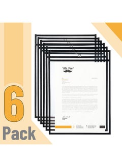 Mr. Pen Dry Erase Pockets 6 Pack 10.2 X 14 Inches Black Reusable Plastic Sleeves For Paper Clear Shop Ticket Holders Dry Erase Pocket Sleeves Dry Erase Sleeves Clear Document Sleeves  - Image 2