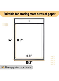 Mr. Pen Dry Erase Pockets 6 Pack 10.2 X 14 Inches Black Reusable Plastic Sleeves For Paper Clear Shop Ticket Holders Dry Erase Pocket Sleeves Dry Erase Sleeves Clear Document Sleeves  - Image 3